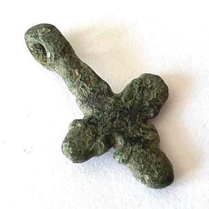 Ancient Viking cross pendant with enamels. Viking cross with Glass Inlay. Viking artifacts. Medieval cross. Viking pendant. Viking jewelry.