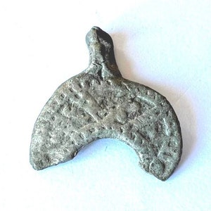 Ancient VIKING Age amulet Lunula / Pagan Women&#39;s Viking Jewelry / Authentic Viking Artifact