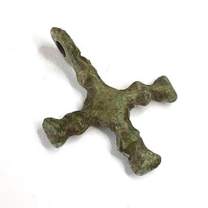 Ancient Medieval Viking Bronze Cross Pendant. Viking artifacts. Medieval cross. Viking pendant. Viking