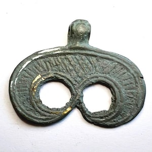 Ancient VIKING Age large amulet Lunula / Pagan Women&#39;s Viking Jewelry / Authentic Viking Artifact