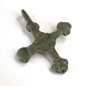 Ancient Medieval Viking Bronze Cross Pendant. Viking artifacts. Medieval cross. Viking pendant.