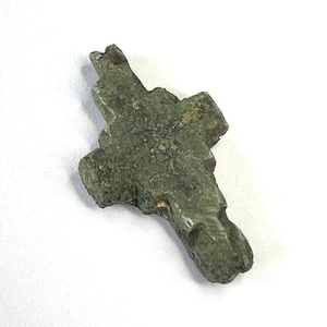 Ancient Byzantine Bronze reliquary (double cross - Enkolpion) pendant / Ancient Byzantine Cross / Ancient Medieval Cross