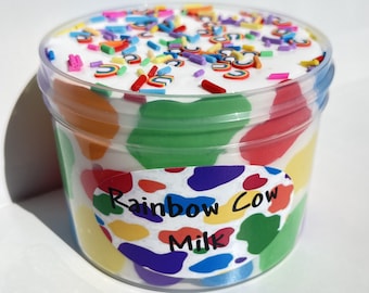 Slime fai da te con mucca arcobaleno