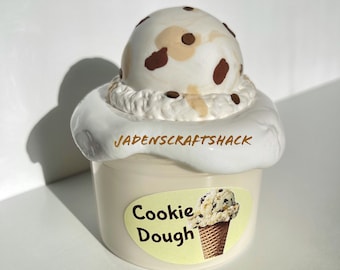 Chocolate Chip Cookie Dough DIY slime thick and glossy with clay ice cream kawaii sprinkles