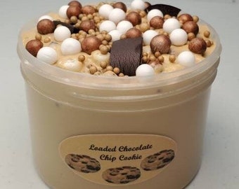 Loaded Chocolate Chip Cookie Slime / thick glossy scented java chips foambeads kawaii charm /
