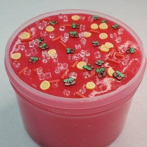 Cherry Lemonade jelly slime scented fluffy slime inflating slime kawaii sprinkles fruit fimos cheap slime stress relief