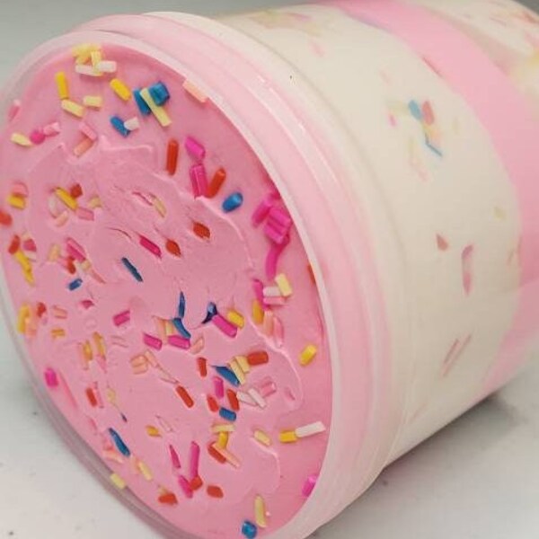 A Slice of Cake cloud creme slime scented birthday cake kawaii sprinkles clay