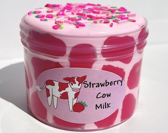 Slime fai da te al latte di mucca e fragola, prodotto antistress, idea regalo per ogni occasione.