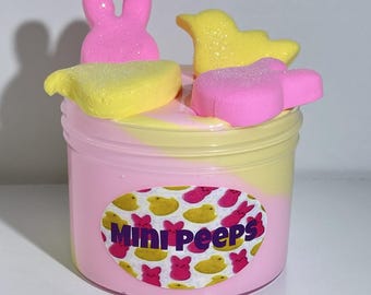MiniPeeps slime fai da te profumato per bambini di tutte le età, prodotto per giochi sensoriali fatti in casa, ideale per le vacanze e la Pasqua, regalo perfetto.