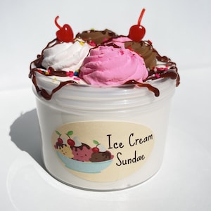 Ice Cream Sundae DIY Slime: Scented Thick Glossy Clay Slime
