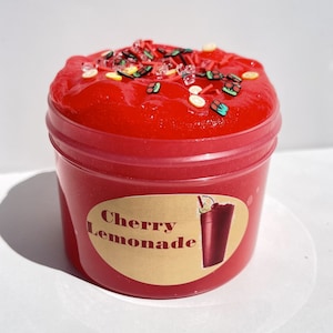 Cherry Lemonade jelly slime scented fluffy slime inflating slime kawaii sprinkles fruit fimos cheap slime stress relief