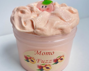 Crème slime nuage pêche : breloques et paillettes kawaii