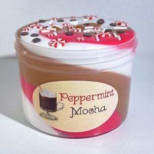 Pfefferminz-Mokka-Butter-Schleim-duftende kawaii Streumischung weiße Pfefferminz-Schokoladenchips großes Weihnachtsgeschenk für alle Altersgruppen