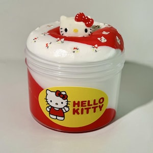 Iconic Kitty butter slime soft fluffy slime scented glitter kawaii flower charm stress relief sensory toy gift idea