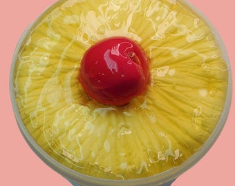 Pineapple Upside Down Cake Scented Slime: Thick & Glossy DIY Clay Slime