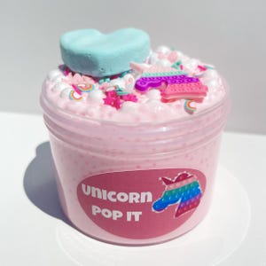 Einhorn PopIt Slime: Knuspriger weißer Kleber Slushee, Sensorisches ASMR