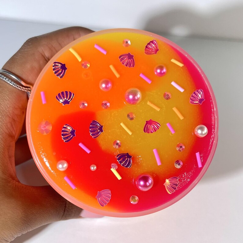 Slime Rond Fiji Sunset Jelly Slime Scented Sprinkle Mix Fimos Sensory Cognitive ...