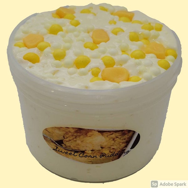 Pudding au maïs sucré slime colle blanche barbotine croquante asmr soulagement du stress jouet sensoriel fait maison