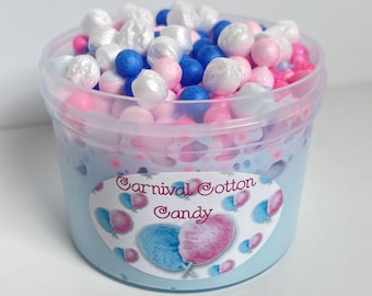 Carnival Cotton Candy Floam Bead Slime: Thick & Glossy, Kawaii Sprinkles