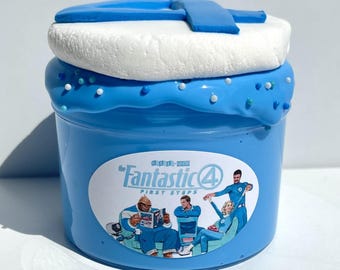 Slime de mantequilla brillante perfumado con temática de la película Los 4 Fantásticos para hacer tú mismo