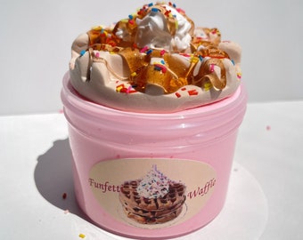 Funfetti Waffle DIY slime cake scented clay sprinkles asmr stress relief glossy quality slime