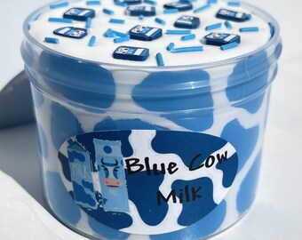 Slime profumato al latte di mucca blu, argilla da mescolare, divertente giocattolo antistress