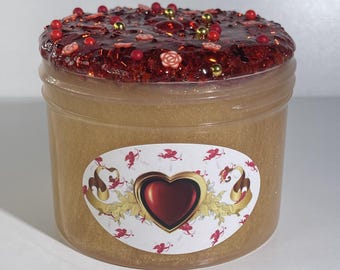 Heart of Gold Slime Clear slime bingsu beads Valentine's Sensory Fidget Cognitive Product