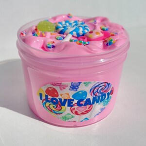 I Love Candy Butter Slime / clay scented kawaii candy charms sprinkles / fimos stress relief