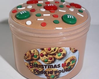 Christmas M&M cookie dough cloud creme slime sensory fidget great gift for all ages homemade craft fun Christmas holiday slimes holiday gift