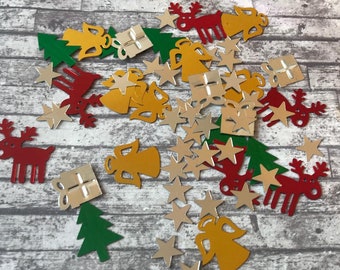 Festive Christmas Table Confetti, Holiday Party Decorations (80 Pcs)