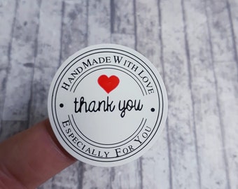 Iron On Sew On Patch Thank You Hand Made With Love Labels Clothes Craft Heart