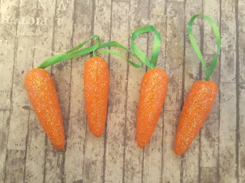 Easter Carrots Hanging Easter Tree Glitter Decoration Home Etsy