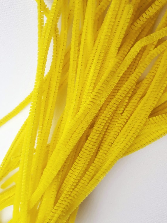 Yellow Pipe Cleaners for Craft, 30cm, Long Chenille Craft Stems