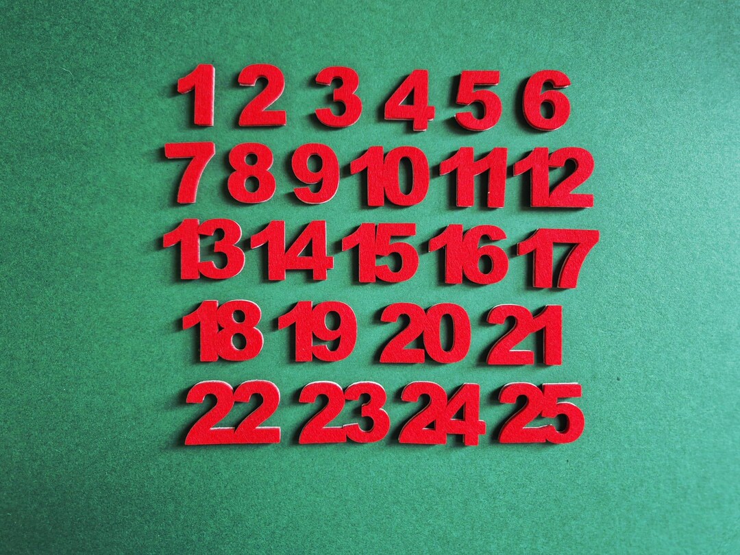 Red Felt Advent Calendar Numbers, Self Adhesive DIY Christmas Countdown ...