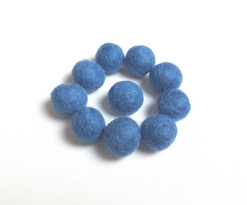 Wool Felt Balls Blue Mix 2cm 12/36 Pcs Handmade 100 Wool Etsy UK