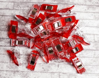 Red Sewing Clips, Mini Quilting Fabric Clips, Knitting Accessories