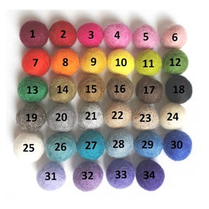 20 Wool Felt Balls, 1.5cm, Choose Your Colours! Handmade 100% Wool Felt Balls, Hand Made Nepal, Pom Poms Garland, Craft Supply, Rainbow