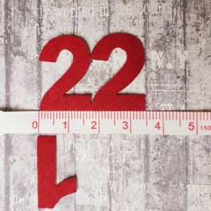 Red Felt Advent Calendar Numbers, Self Adhesive DIY Christmas Countdown ...