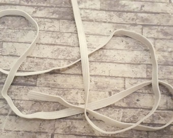 5mm White Flat Elastic Cord, Strong Stretchy Band, DIY Sewing, 4 Metres