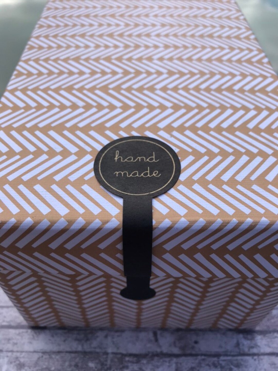 Cake Box Stickers, Bulk Handmade Labels, 10cm Long Arm, Favor Box