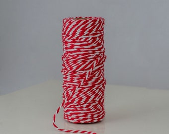 LEREATI Cotton Bakers Twine for Cooking 328 Feet Red and Green Twine String  2mm Colored Christmas Twine for Gift Wrapping, Baking, Butchers, DIY