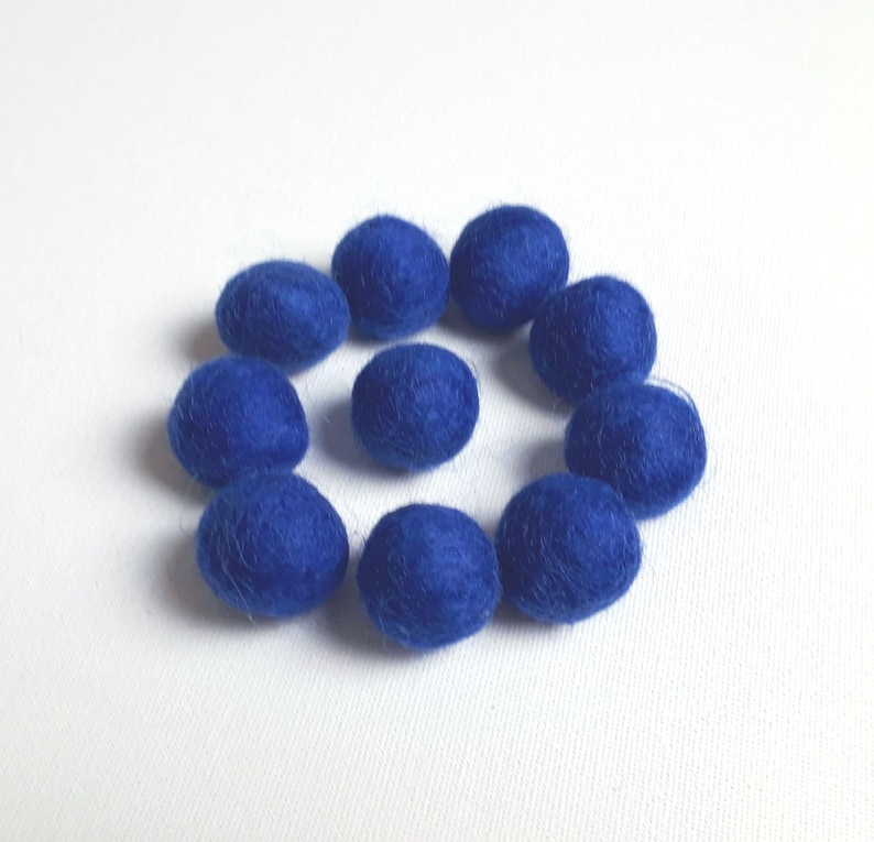 Wool Felt Balls Blue Mix 2cm 12/36 Pcs Handmade 100 Wool Etsy UK