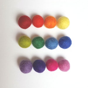 50 Handmade Wool Felt Balls - 1cm Tiny Pom Poms, Random Color Mix, 100% Felted 4 thumbnail image