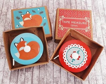 Retractable tape measure, pocket tape measure, fox tape measure, sewing tape measure, floral tape measure, 150cm tape measure, sewing gift