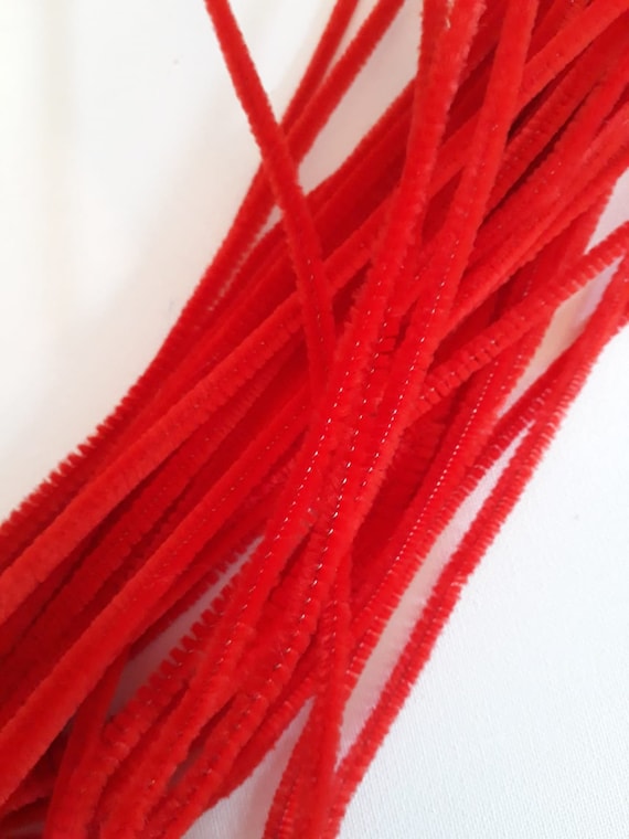 Long Red Pipe Cleaners, 30cm X 6mm, Chenille Craft Stems, Christmas Crafts,  Children's Craft Box, Card Making Supplies, Embellishments 