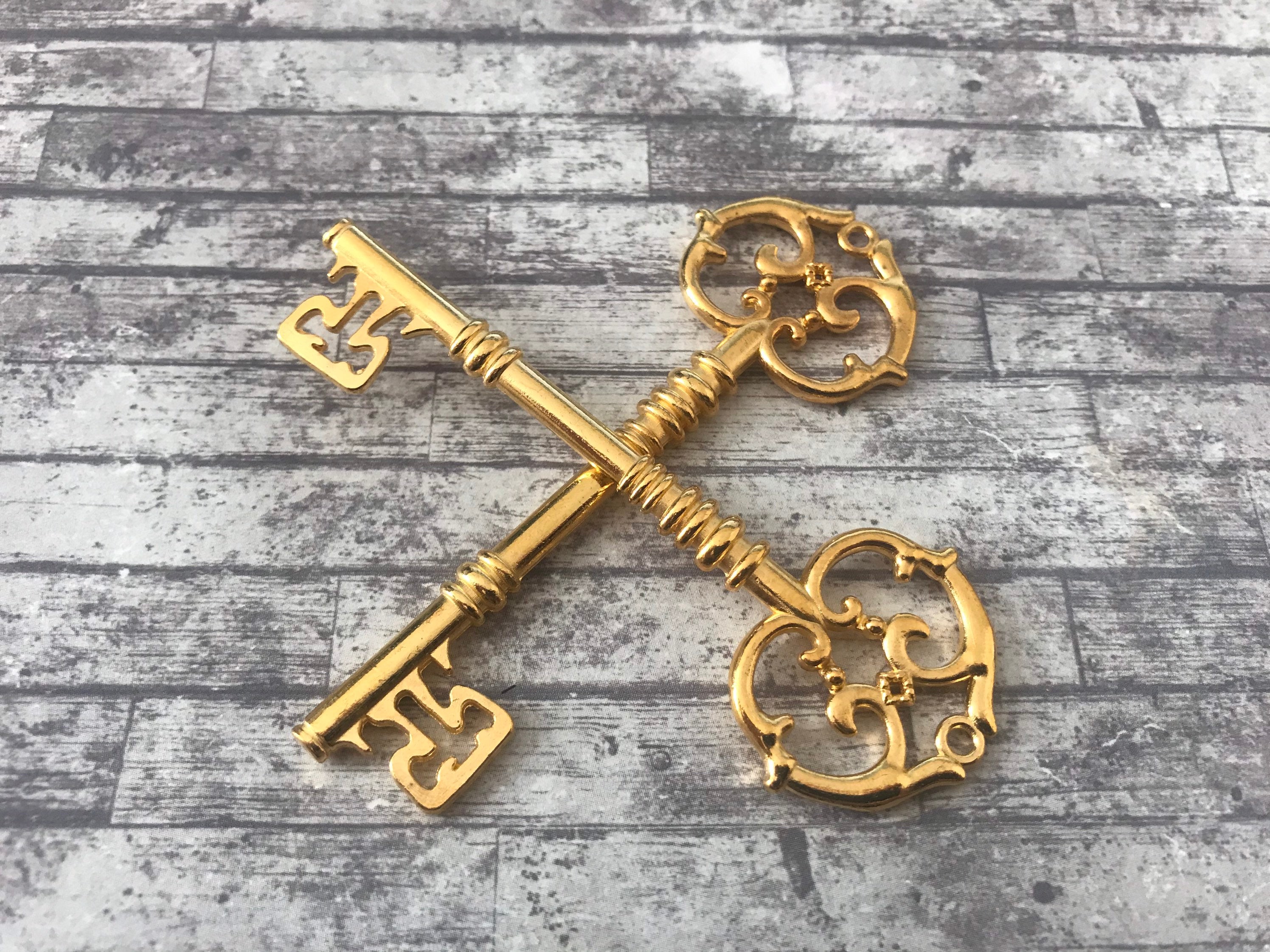 Large Gold Skeleton Keys Santa's Magic Key Bulk Antique Etsy UK