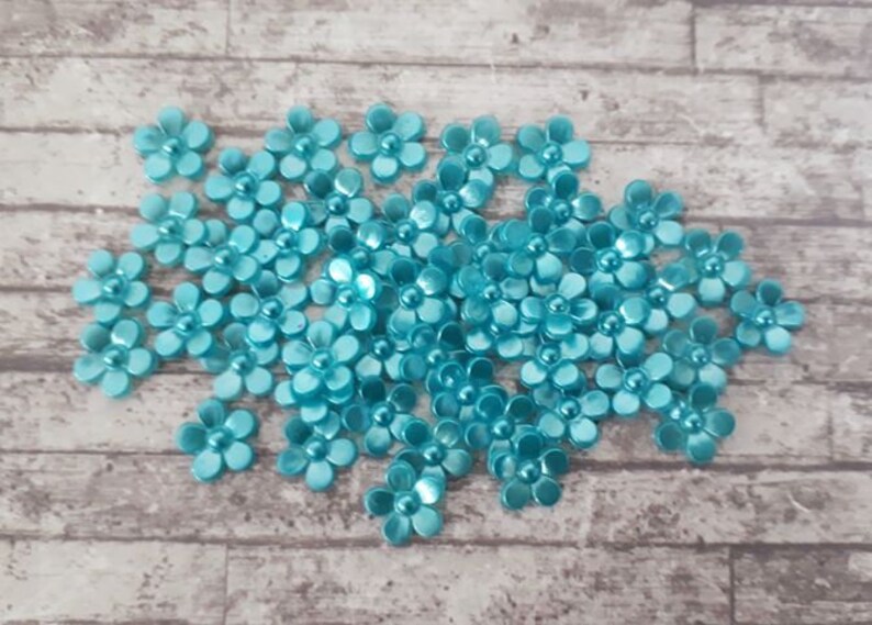 100 Mixed Flower Flatbacks 12mm Resin Flower Embellisments Etsy