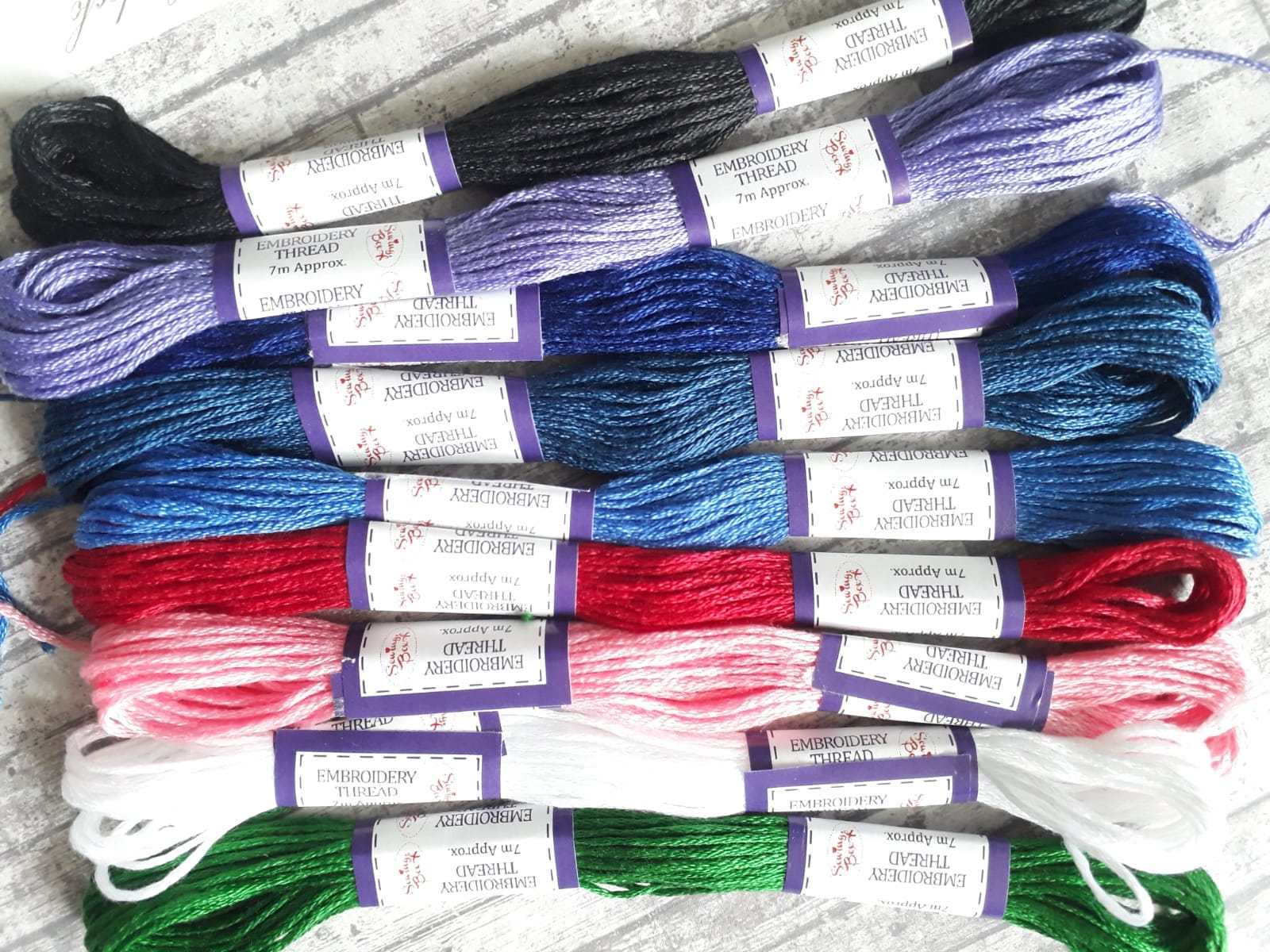 Embroidery Thread Set 12 Colours Each One 7 metres / 8 Yards Etsy