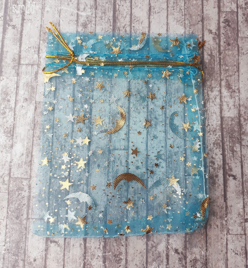 Silver Star and Moon Organza Bags 12 X 9cm BULK Drawstring Etsy UK