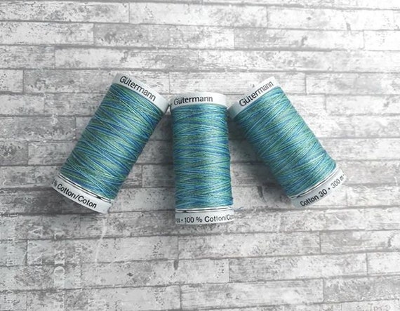 Cotton 30-Blue/Green Machine Emb Gutermann Thread Set Cotton 30-Blue/Green Machine Emb Gutermann Thread Set